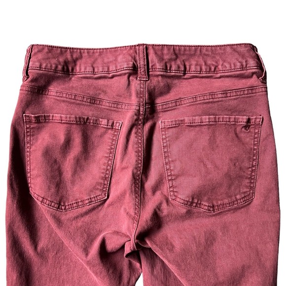 American Eagle Hi-Rise Jegging Women's Size 6 Maroon Moto Ankle Zip Red Stretch - Picture 9 of 16